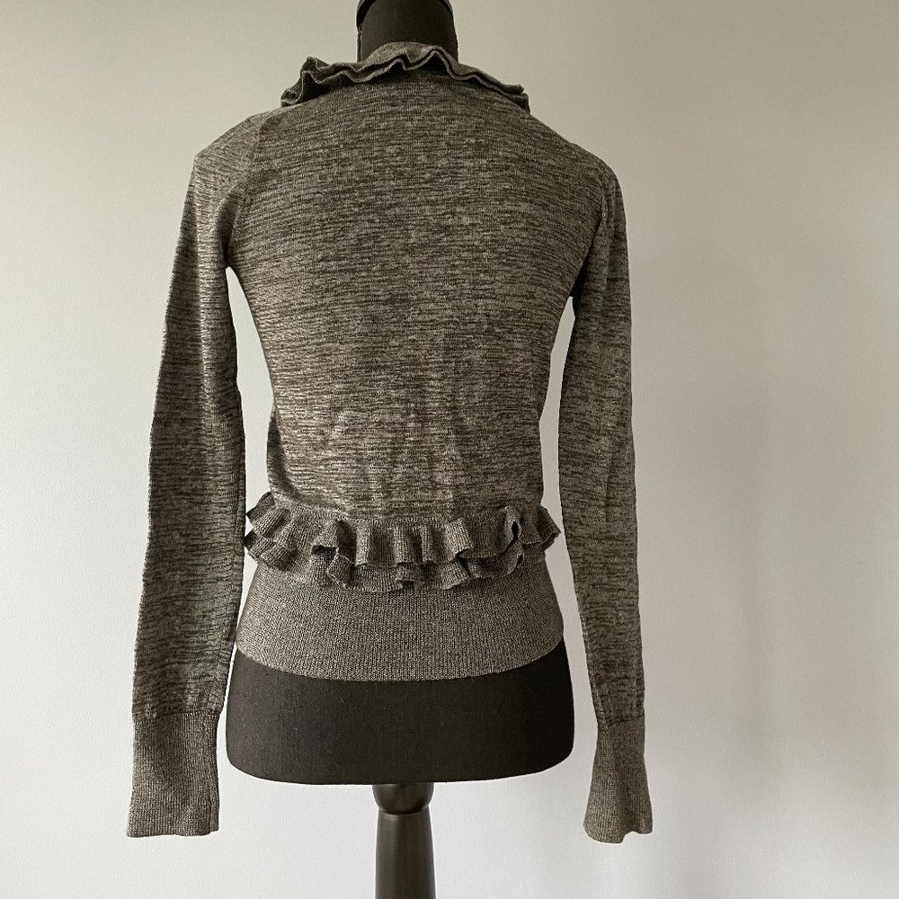 J.CREW Ruffled Gray Sweater - Picture 2 of 4